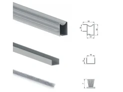 Kit di ferramenta per armadio a 2 ante scorrevoli con chiusura ammortizzata Placard 81profilo Wave spessore 16 o 18 mm