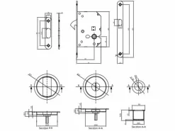 Kit di serrature con catenaccio per porte scorrevoli diametro 57 mm in Acciaio