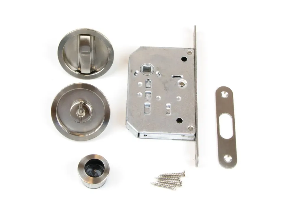Kit di serrature con catenaccio per porte scorrevoli diametro 57 mm in Acciaio
