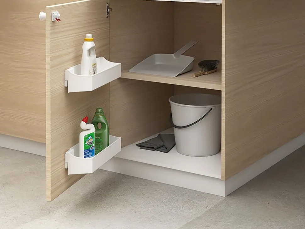 Kit di serrature magnetiche di sicurezza per mobili Revalock con chiave magnetica, blister, Tecnoplastica