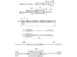 Kit di strisce LED Lynx Premium 9,6W/m IP20 lunghezza 5 m con convertitori 12V DC e cavi e sensori DOOR o SWITCH