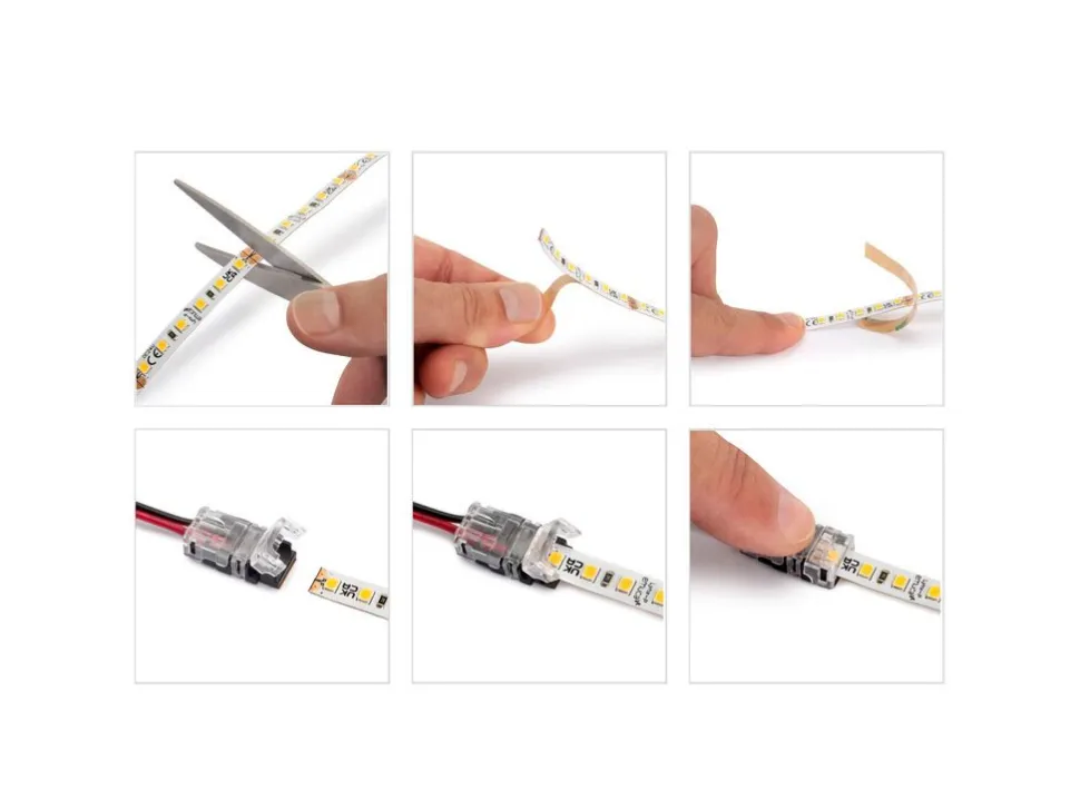 Kit di strisce LED Lynx Premium 9,6W/m IP20 lunghezza 5 m con convertitori 12V DC e cavi e sensori DOOR o SWITCH