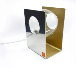 Lampada da Tavolo Moderna Altair in Metallo e Pelle - Design Leonardo Criolani