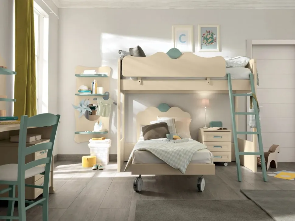 Letto a castello Agata linea Omega disponibile in vari colori