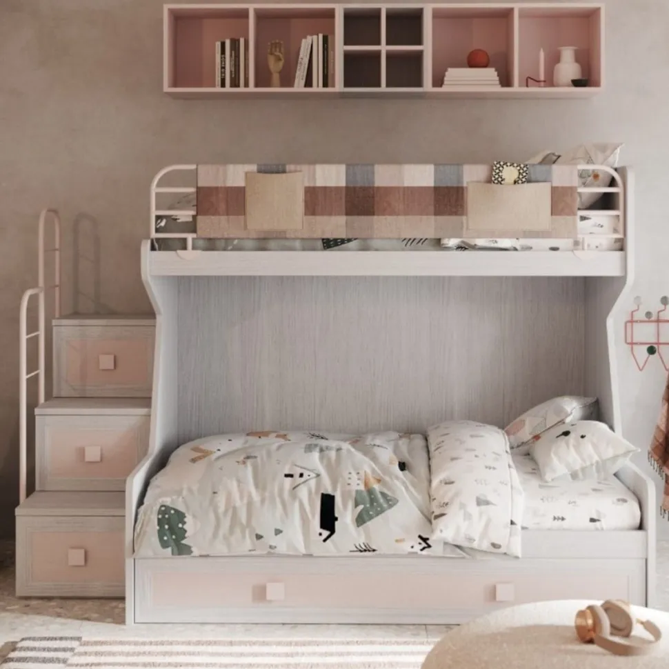 Letto a castello Amber linea Sitter con letto inferiore ad una piazza e mezza