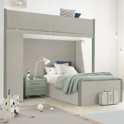 Letto a castello con libreria Felix linea Airone disponibile in vari colori