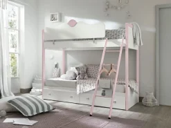 Letto a castello con 2 reti e cassettoni Megan linea Omega disponibile in vari colori