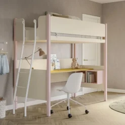 Letto a castello con scrivania linea Airone disponibile in vari colori