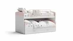 Letto a castello Felicity linea sitter finitura Rosantico, Calce e frassino Nuvola