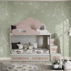 Letto a castello linea sitter finitura Frassino Nuvola e Rosa