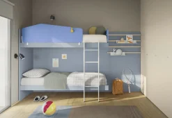 Letto a castello Plain con reti a doghe autoportanti e strutturali incluse