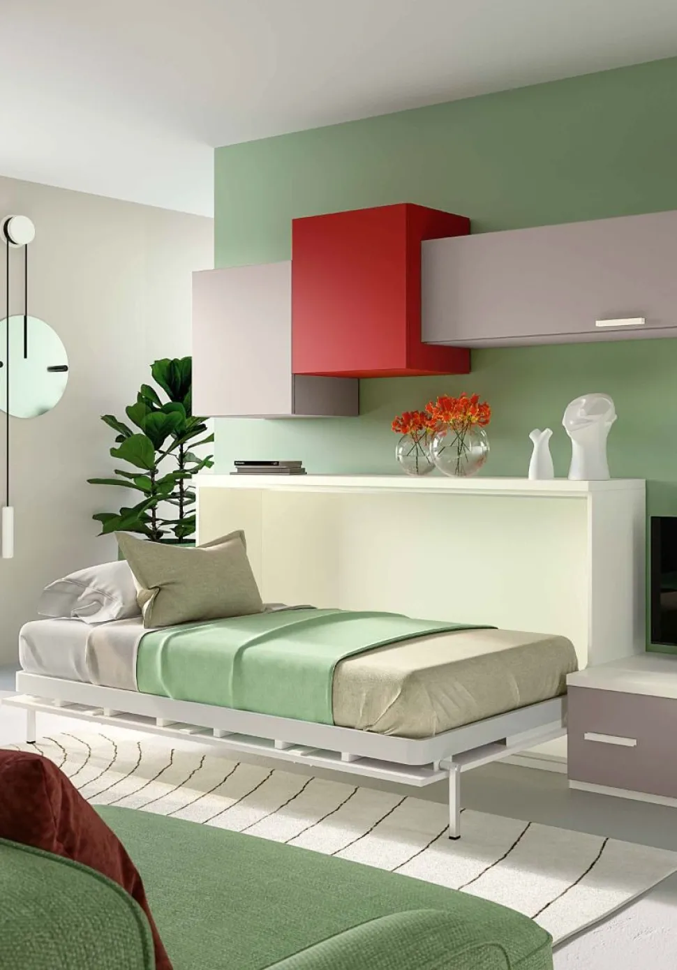 Letto a scomparsa singolo disponibile in 30 colori