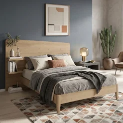 Letto a Una Piazza e Mezza Corin con Mensole Integrate (Colori e Opzioni Personalizzabili)