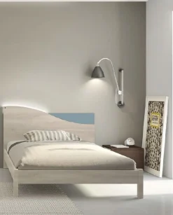 Letto a Una Piazza e Mezza Rise - Colori, Finiture e sistema Contenitore Opzionale