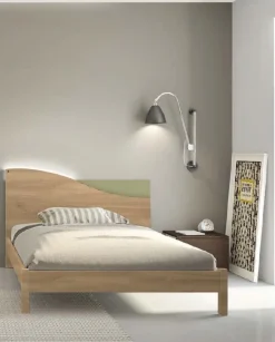 Letto a Una Piazza e Mezza Rise - Colori, Finiture e sistema Contenitore Opzionale