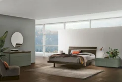 Letto con inserto colorato sulla testiera matrimoniale Jolly disponibile in 2 misure e vari colori