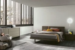 Letto con inserto in tessuto matrimoniale Dorian disponibile in 2 misure e vari colori