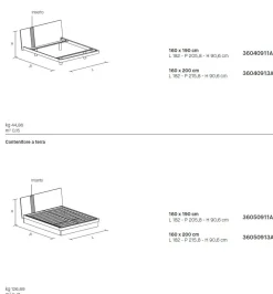 Letto con inserto testiera matrimoniale Tabita disponibile in 2 misure vari colori