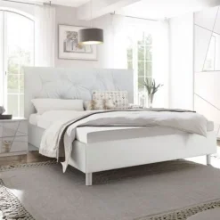 Letto contenitore matrimoniale Bianco Frassino Vittoria linea Essenza
