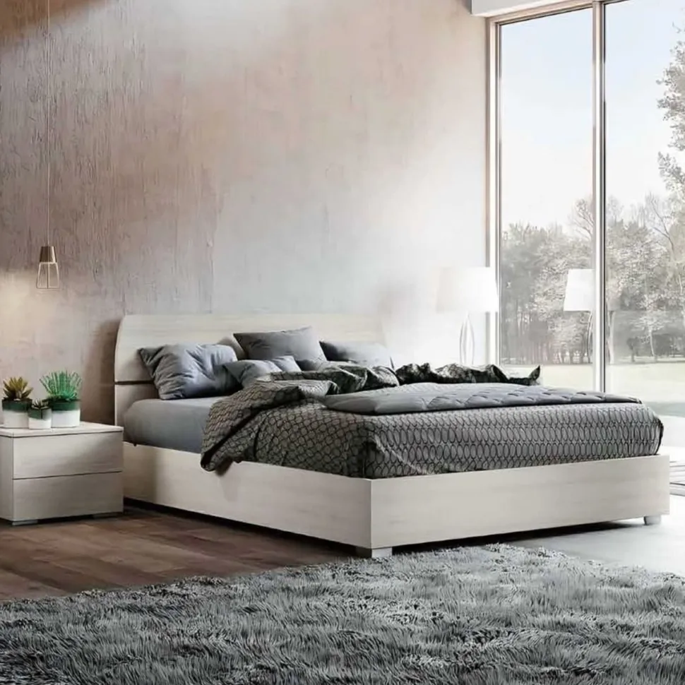 Letto contenitore matrimoniale con doppio pannello Eko disponibile in 2 misure e vari colori