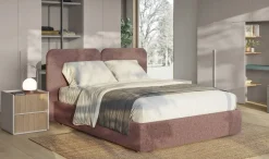 Letto contenitore matrimoniale imbottito Ines linea Lotto disponibile in vari colori e tessuti