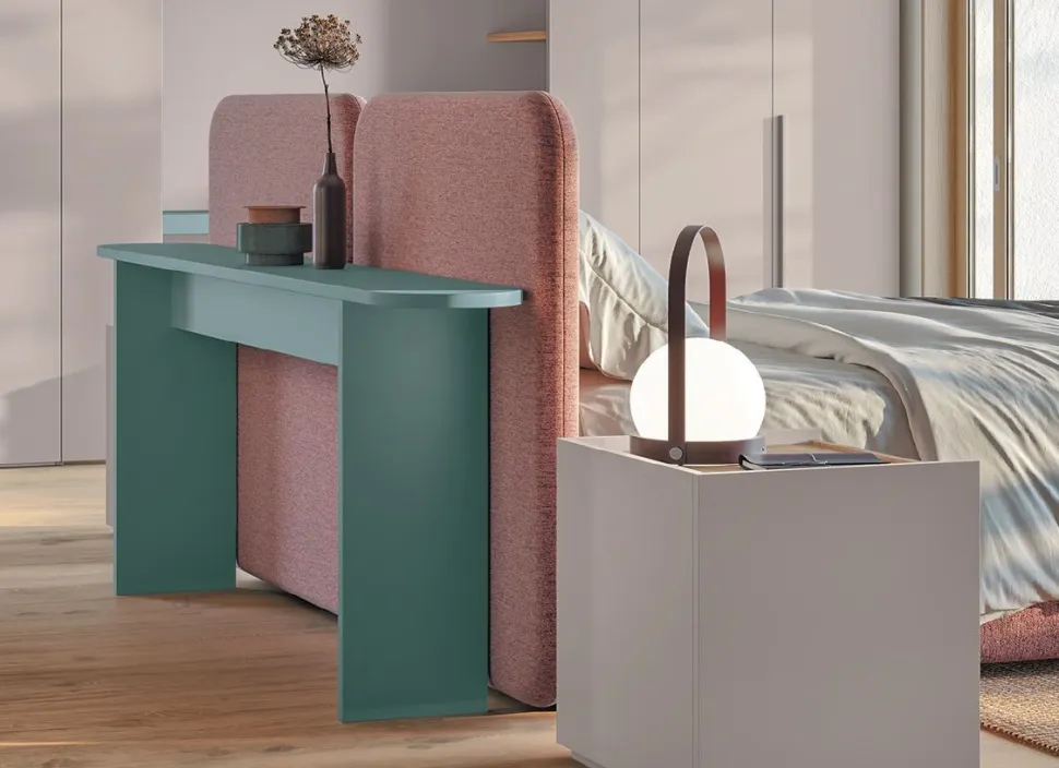 Letto contenitore matrimoniale imbottito Ines linea Lotto disponibile in vari colori e tessuti