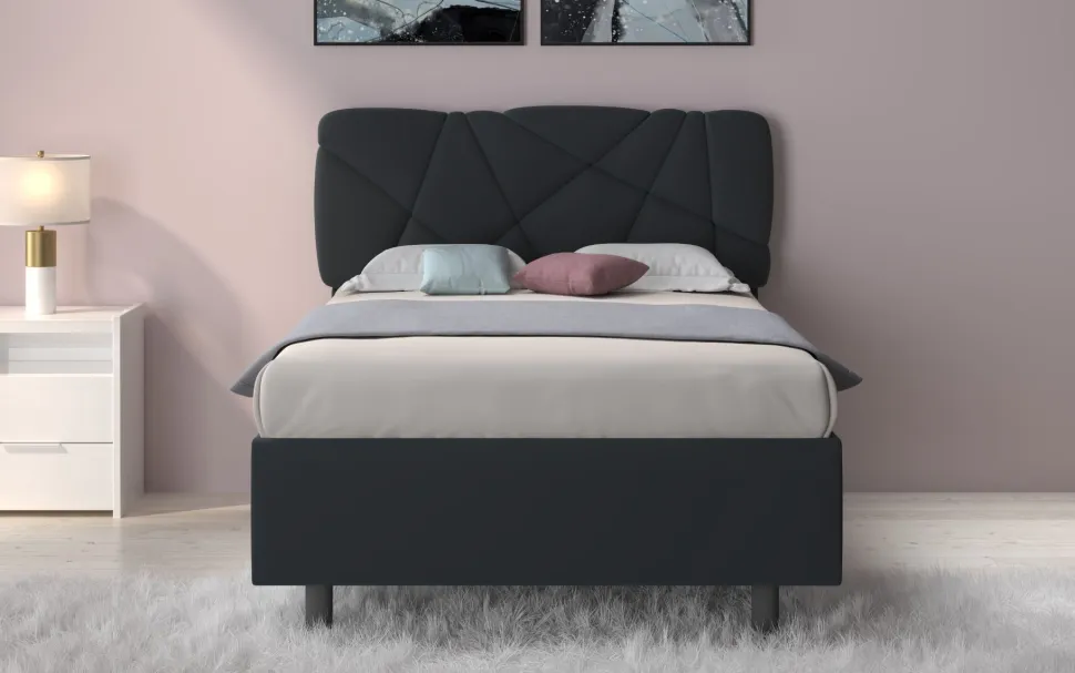 Letto contenitore Pop una piazza e mezza in Lycra disponibile in 6 colori