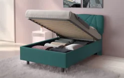 Letto contenitore Pop una piazza e mezza in Lycra disponibile in 6 colori