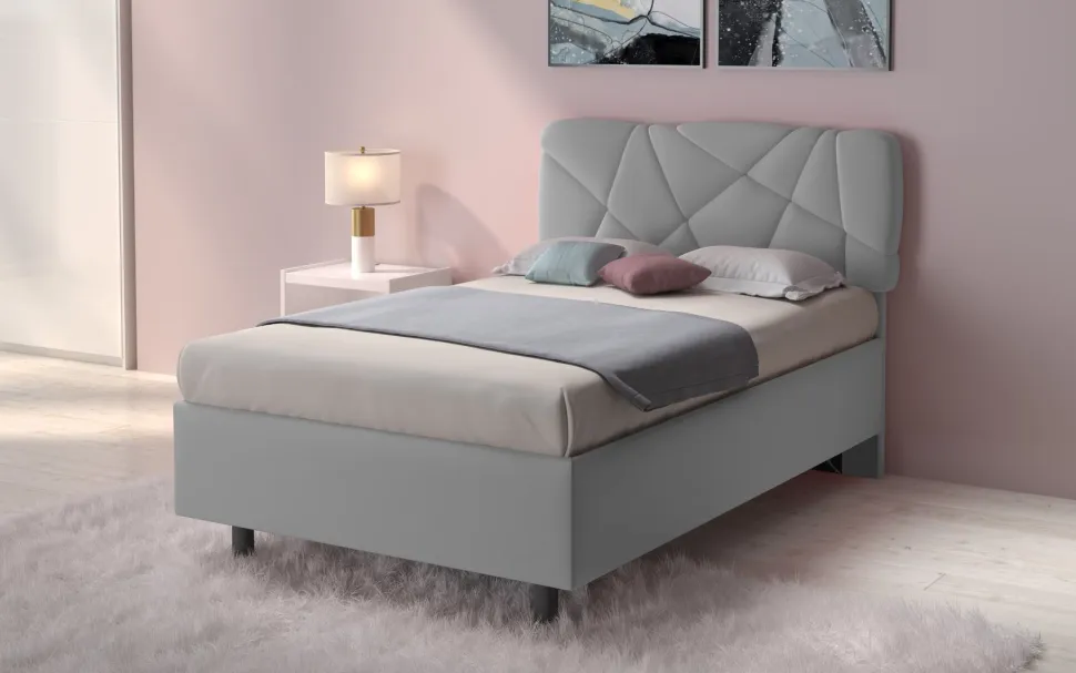 Letto contenitore Pop una piazza e mezza in Lycra disponibile in 6 colori
