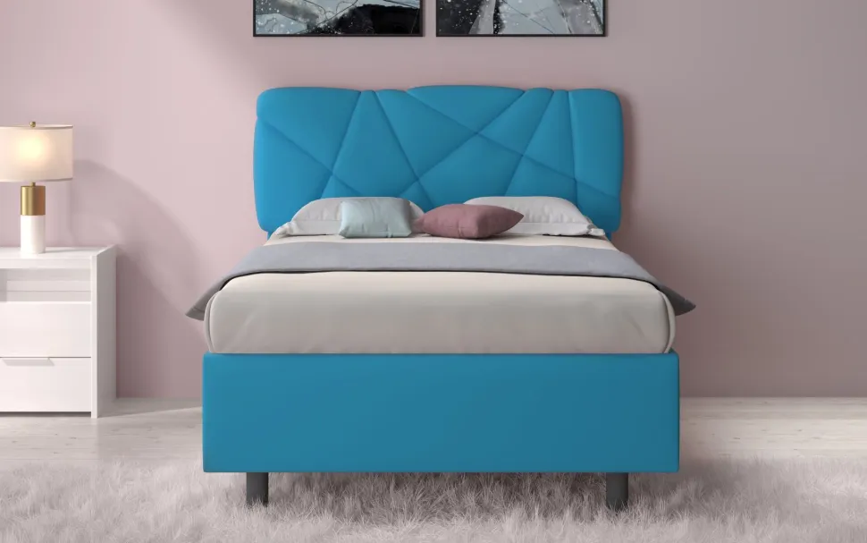 Letto contenitore Pop una piazza e mezza in Lycra disponibile in 6 colori