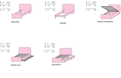 Letto contenitore singolo multifunzionale Lay disponibile in 5 varianti e 13 colorazioni