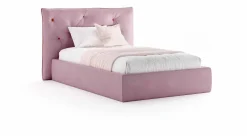 Letto contenitore una piazza e mezzo Carol imbottito in tessuto linea Colorfull