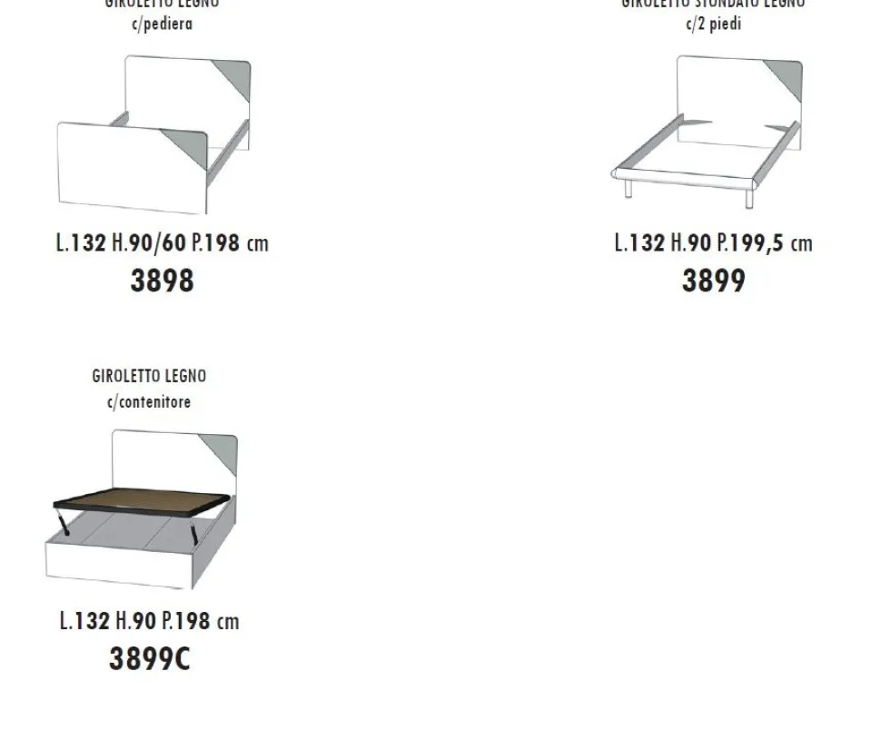 Letto contenitore una piazza e mezzo Susan linea Fly con inserti colorati