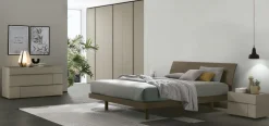 Letto con testiera curva matrimoniale Natan disponibile in 2 misure vari colori