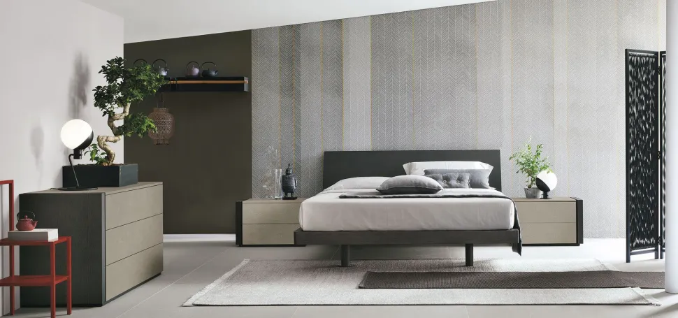 Letto con testiera curva matrimoniale Cleopatra disponibile in 2 misure e vari colori