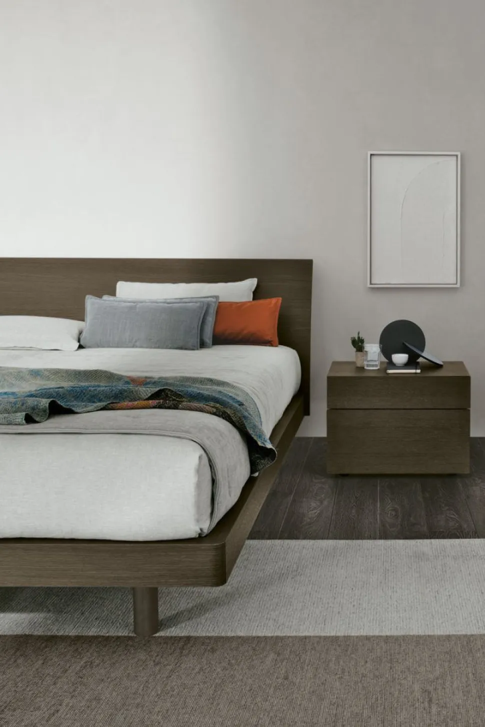Letto con testiera curva matrimoniale Cleopatra disponibile in 2 misure e vari colori