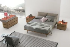 Letto con testiera imbottita matrimoniale Panama disponibile in 2 misure e vari colori