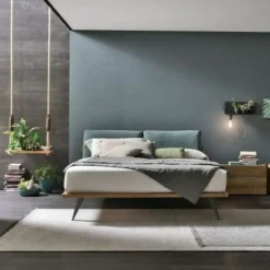Letto con testiera imbottita matrimoniale Panama disponibile in 2 misure e vari colori