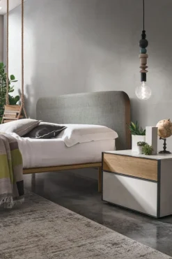 Letto con testiera imbottita matrimoniale Silvia disponibile in 2 misure e vari colori