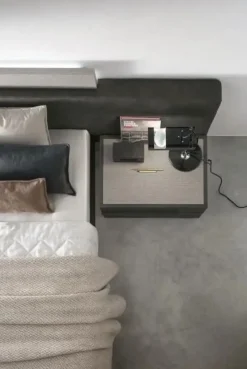 Letto con testiera imbottita matrimoniale Iago disponibile in 2 misure e vari colori