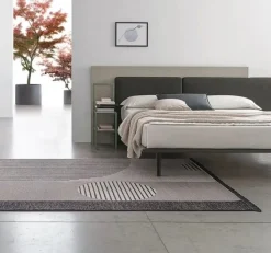 Letto con testiera imbottita matrimoniale Iago disponibile in 2 misure e vari colori