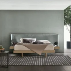 Letto con testiera imbottita e comodini integrati matrimoniale Factory disponibile in 2 misure e vari colori