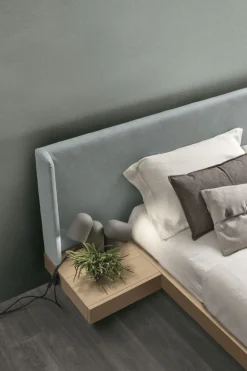 Letto con testiera imbottita e comodini integrati matrimoniale Factory disponibile in 2 misure e vari colori