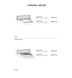 Letto con testiera imbottita e comodini integrati matrimoniale Factory disponibile in 2 misure e vari colori