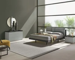 Letto con testiera imbottita a 3 cuscini matrimoniale Nico03 disponibile in 2 misure e vari colori