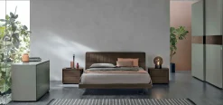 Letto con testiera inclinata matrimoniale Fanny disponibile in 2 misure e vari colori