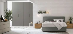 Letto con testiera sottile imbottito matrimoniale Brooklyn disponibile in 2 misure vari colori