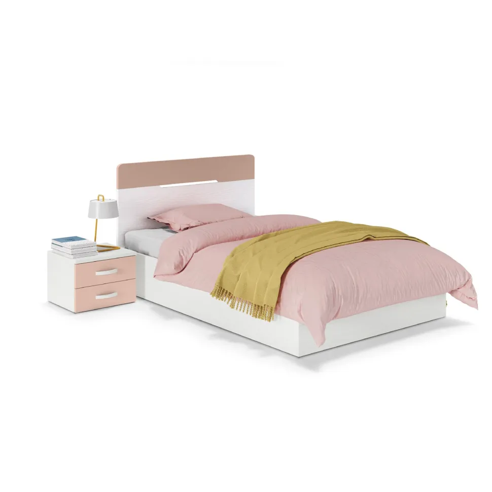 Letto ENEA una piazza e mezza frassino nuvola e rosa