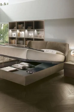 Letto imbottito in tessuto matrimoniale Milano disponibile in 2 misure e vari colori