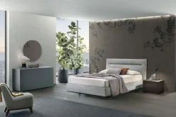Letto imbottito in tessuto matrimoniale Task disponibile in vari colori